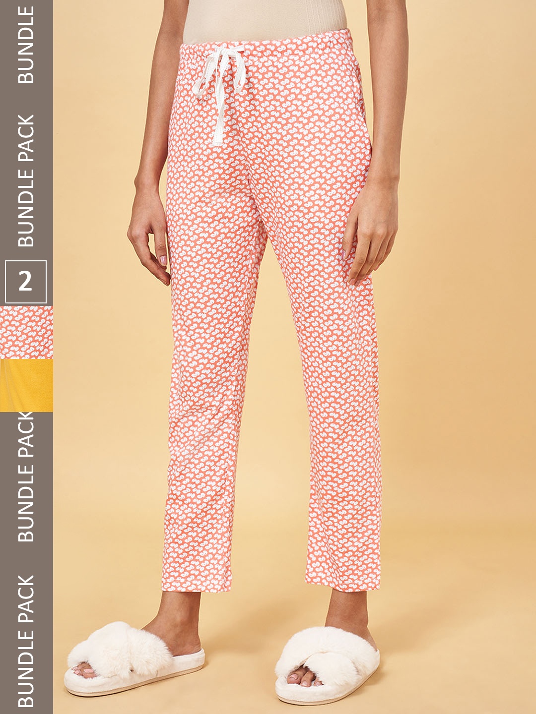 

Dreamz by Pantaloons Women Pack of 2 Printed Cotton Lounge Pants, Multi