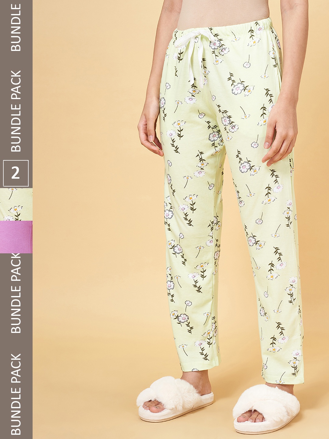 

Dreamz by Pantaloons Women Pack of 2 Printed Cotton Lounge Pants, Multi