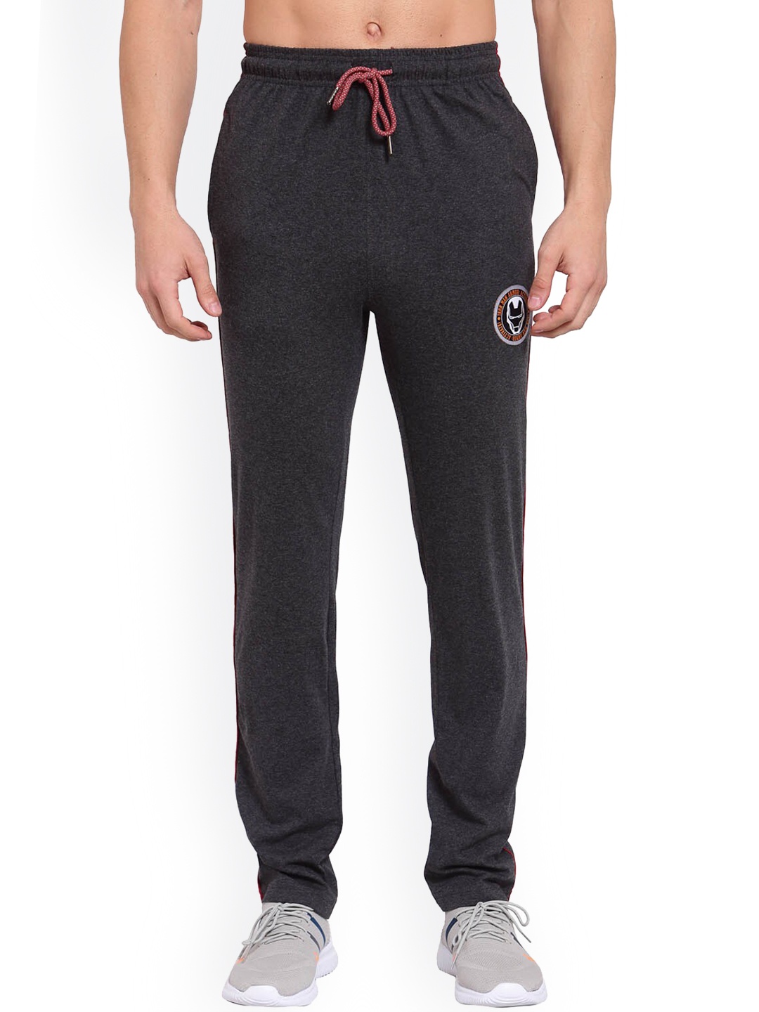 

SPORTO Men Grey Melange Solid Iron Man Logo Track Pants