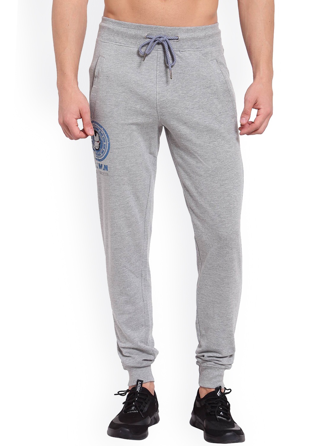 

SPORTO Men Grey-Melange Regular Fit Printed Cotton Joggers