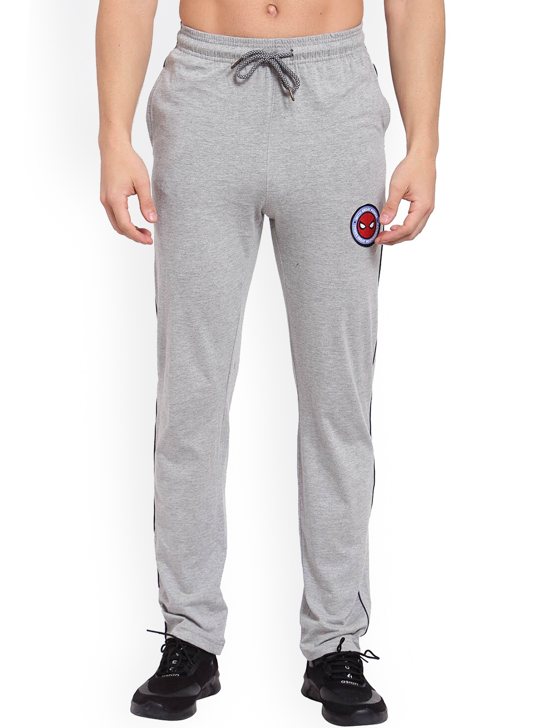 

Sporto Men Grey Melange Spider Man Applique Track Pants