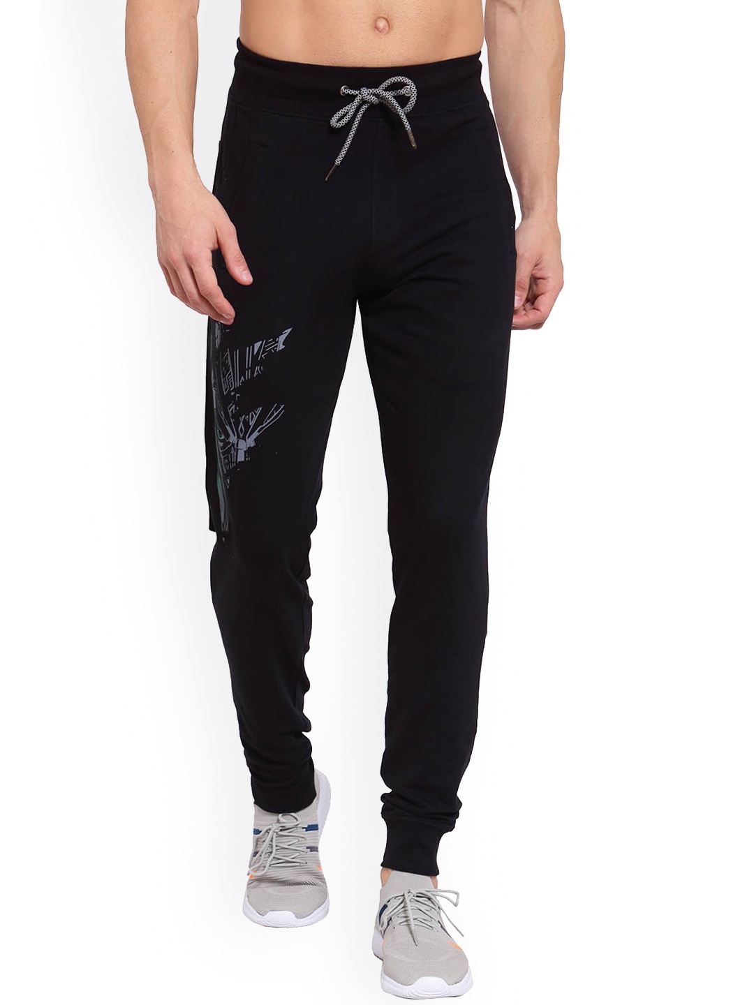 

Sporto Men Plus Size Black Solid Regular Fit Cotton Joggers