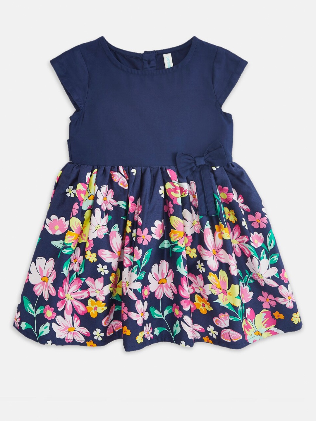 

Pantaloons Baby Girls Navy Blue Floral Printed Dress