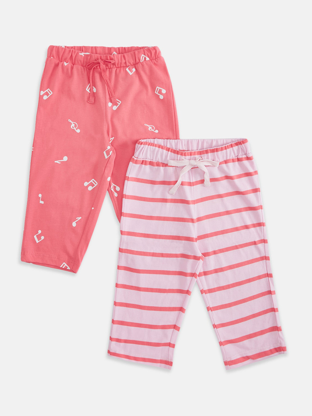 

Pantaloons Junior Girls Pack Of 2 Cotton Lounge Pants, Pink