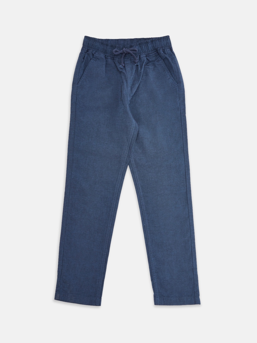 

Pantaloons Junior Boys Blue Solid Cotton Trousers