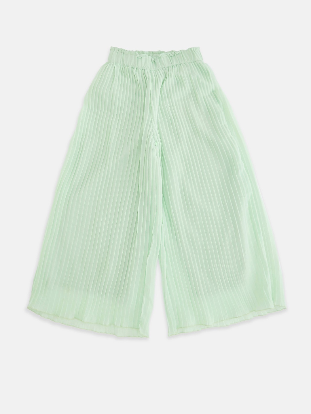 

Pantaloons Junior Girls Green Pleated Culottes Trousers