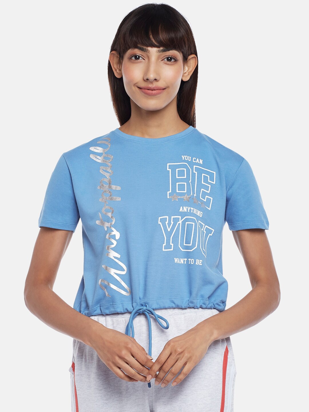 

Ajile by Pantaloons Blue Printed Top