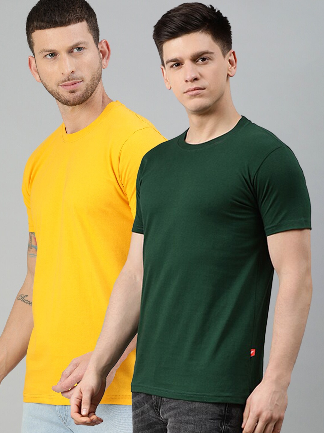 

UNSULLY Men Pack Of 2 Training or Gym T-shirts, Yellow