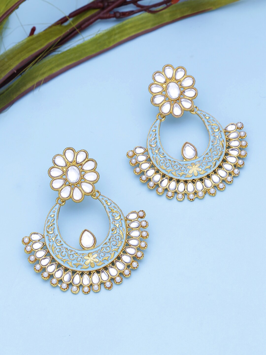 

LIVE EVIL Teal Contemporary Chandbalis Earrings