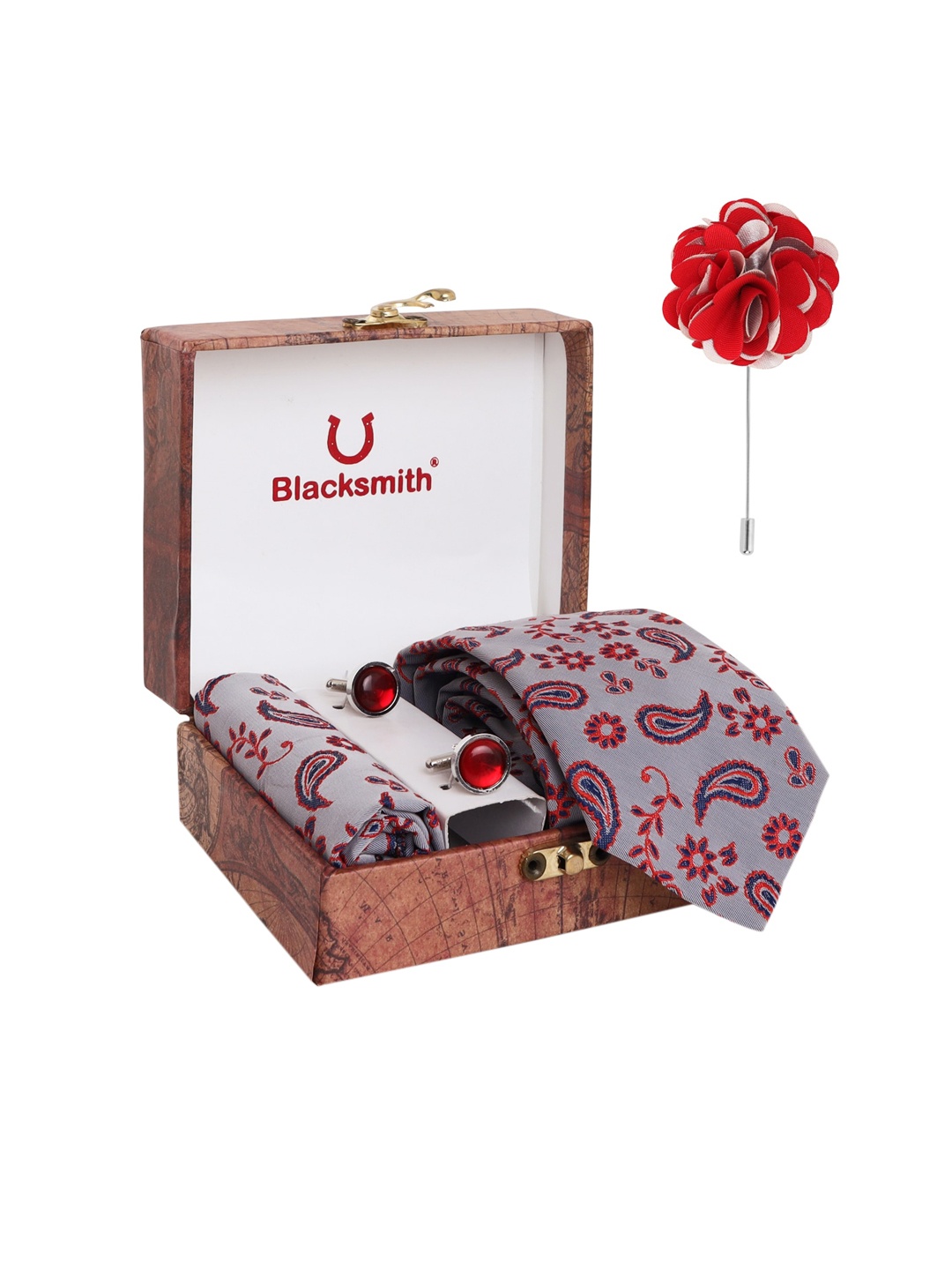 

Blacksmith Men Lavender & Blue Paisley Accessory Gift Set