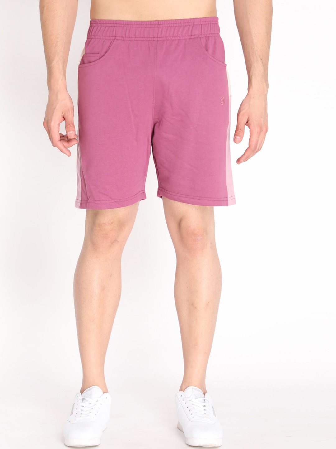 

CHKOKKO Men Magenta Cotton Outdoor Sports Shorts