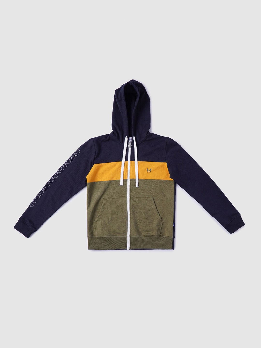 

Jack & Jones Boys Blue Colourblocked Hooded Sweatshirt