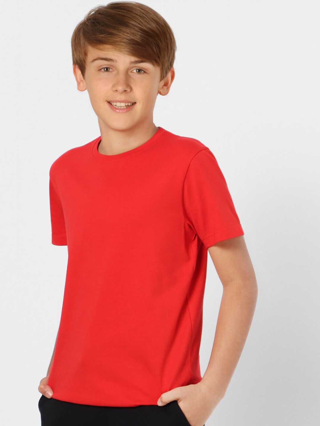 

Jack & Jones Boys Red Raw Edge T-shirt