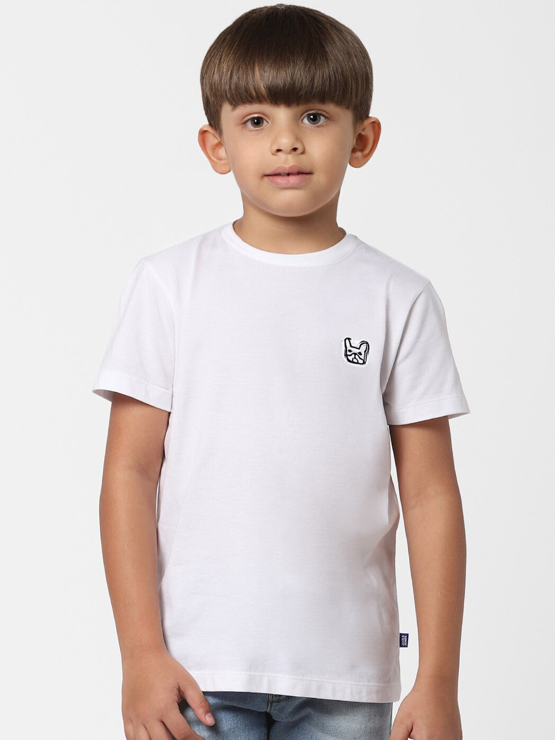 

Jack & Jones Boys White Cotton T-shirt