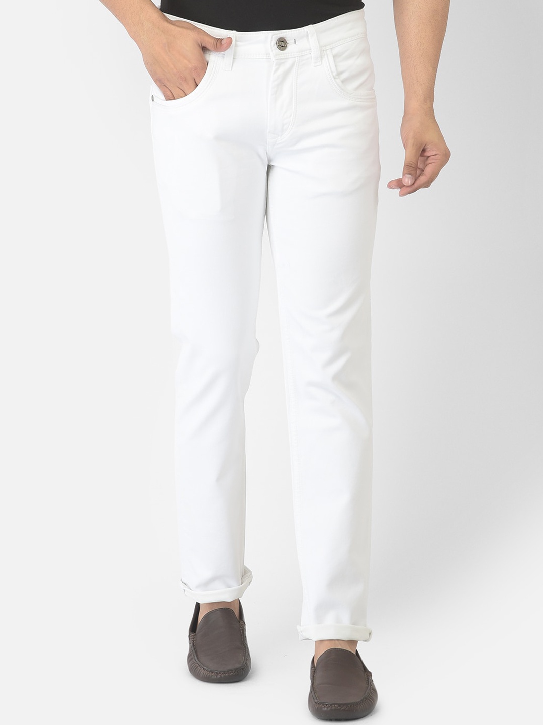 

American Archer Men White Smart Slim Fit Low-Rise Stretchable Jeans