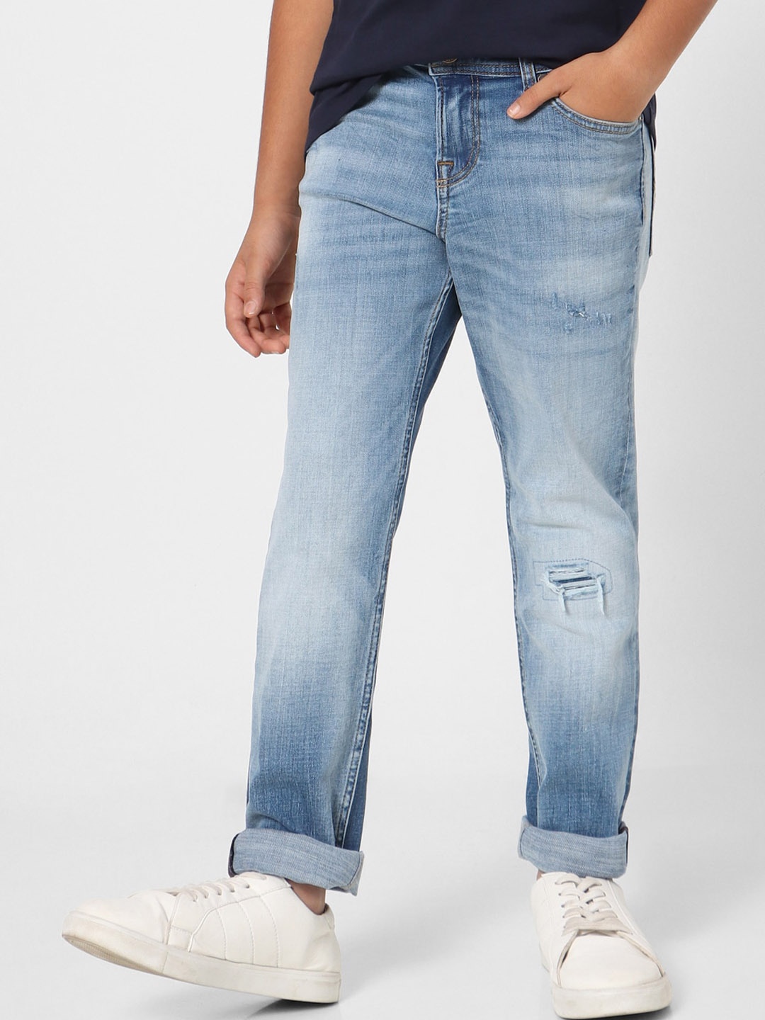 

Jack & Jones Boys Blue Mildly Distressed Heavy Fade Jeans