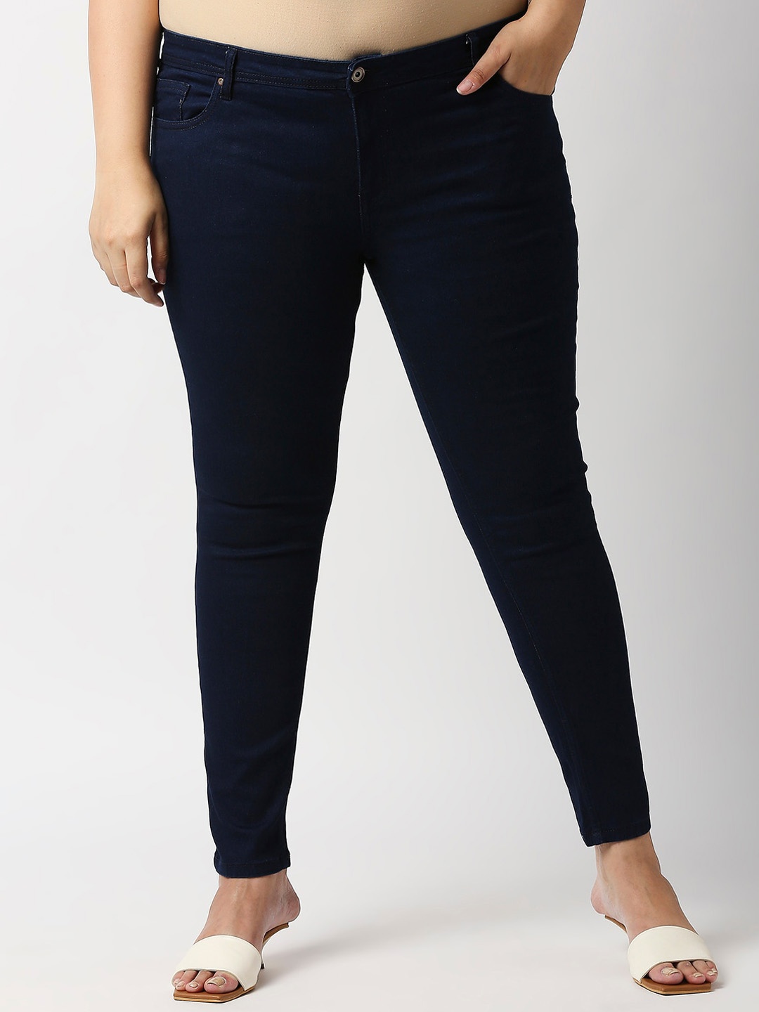

High Star Women Plus Size Blue Slim Fit Stretchable Jeans