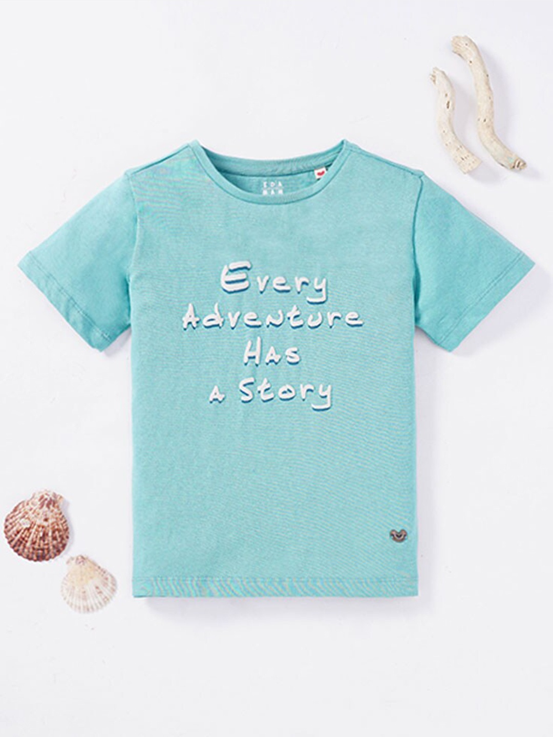 

Ed-a-Mamma Boys Blue Printed Cotton T-shirt
