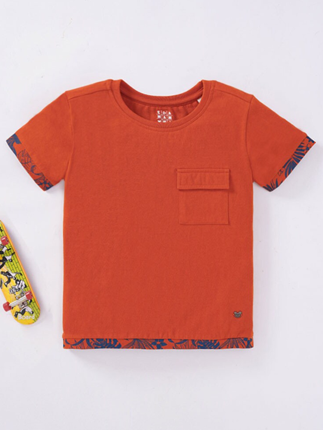 

Ed-a-Mamma Boys Rust Pockets Pure Cotton T-shirt