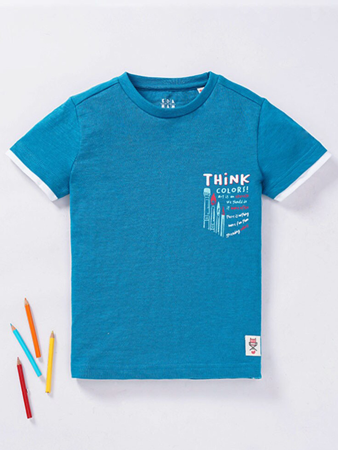 

Ed-a-Mamma Boys Blue Solid T-shirt