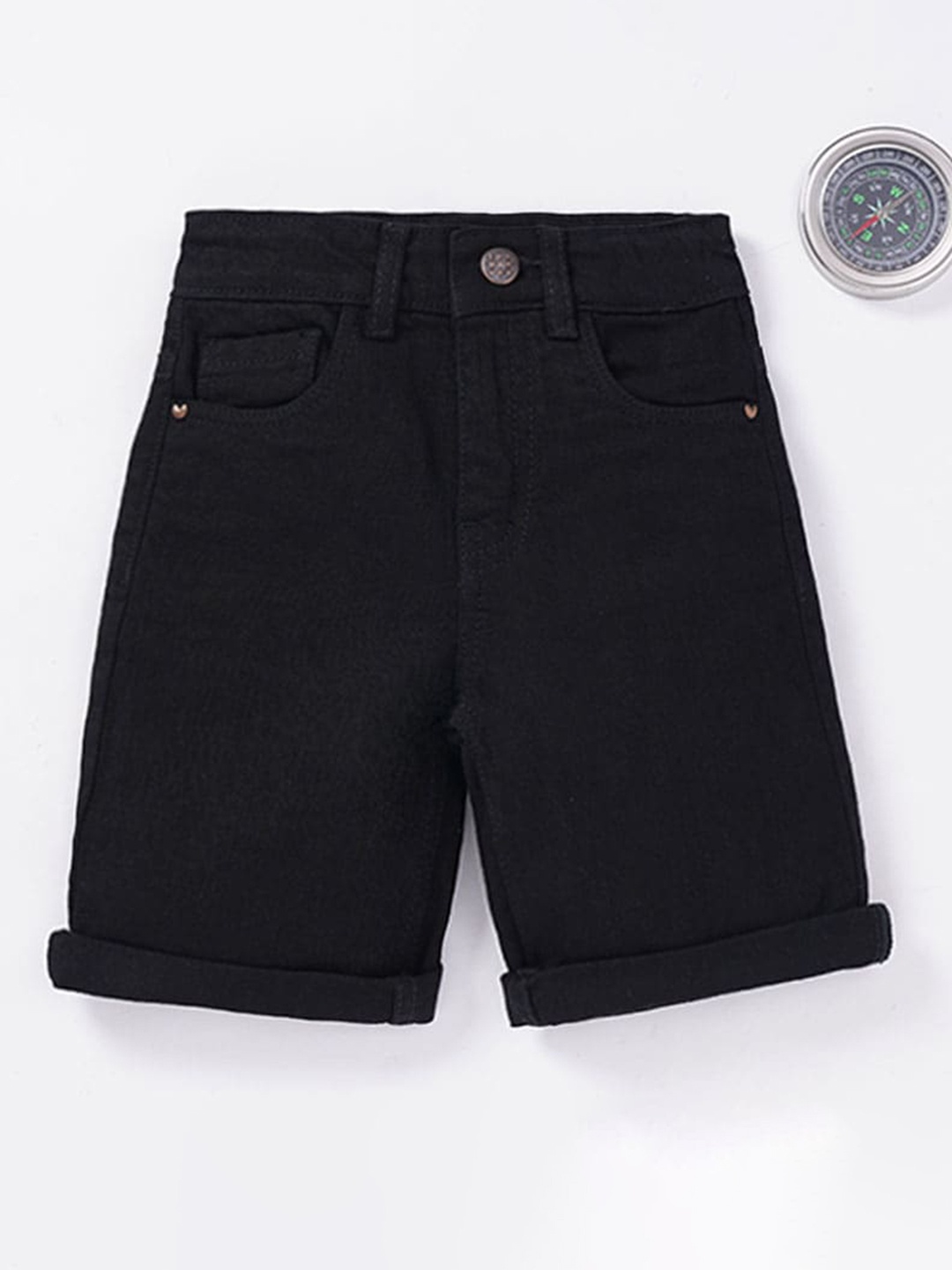 

Ed-a-Mamma Boys Black Cotton Denim Shorts