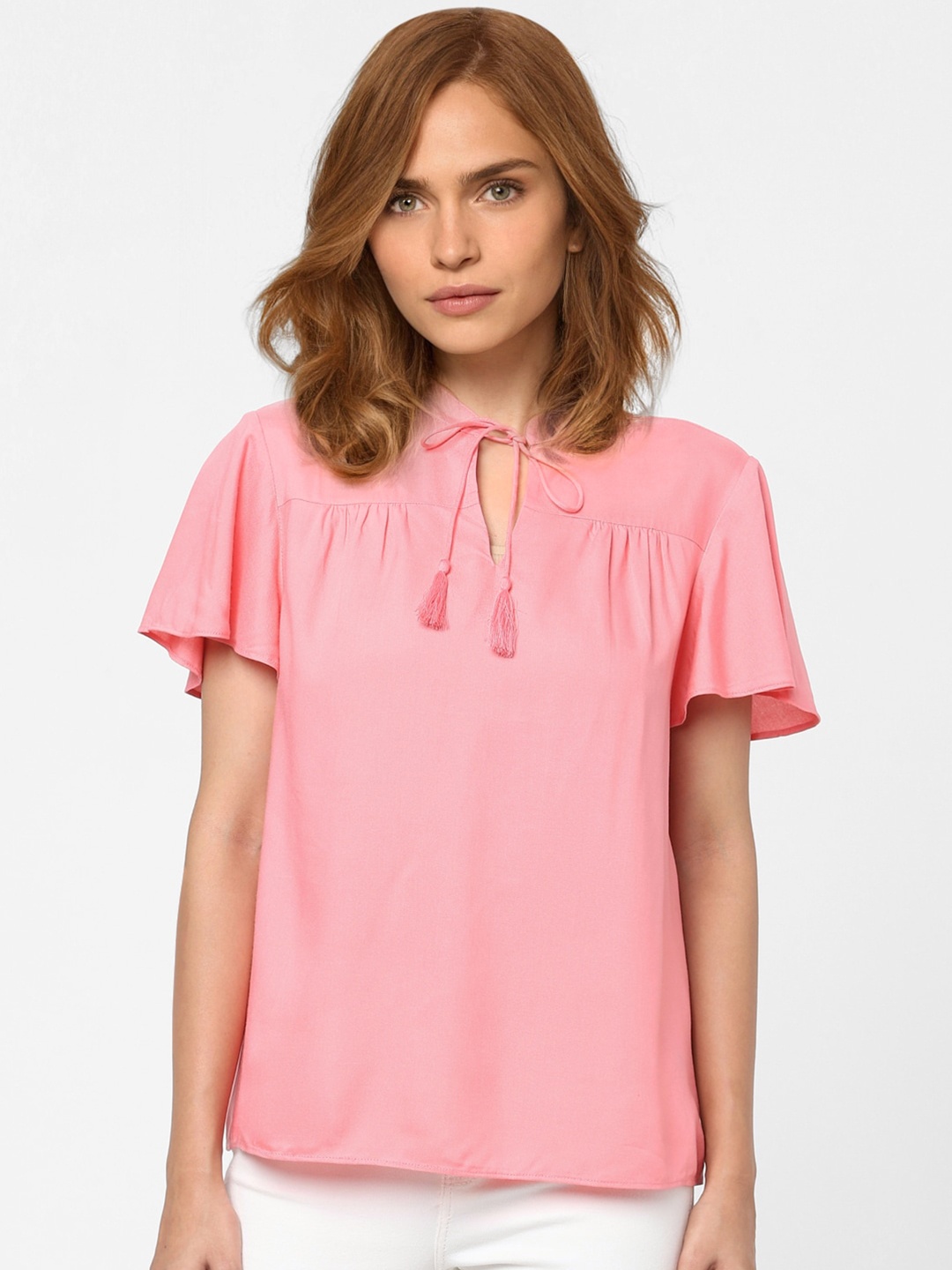 

Vero Moda Women Pink Tie-Up Neck Top