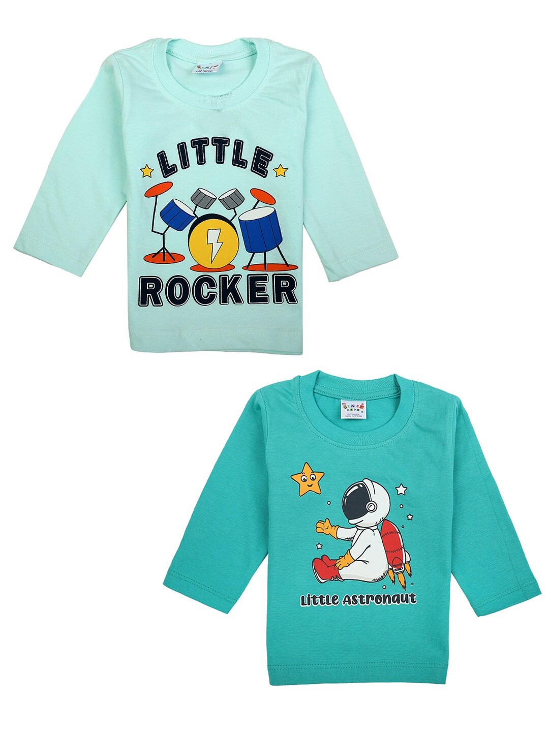 

V-Mart Boys Green Pack of 2 Green Printed Cotton T-shirts