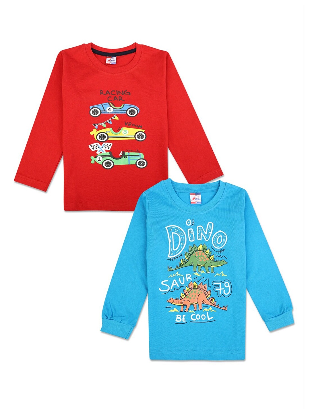 

V-Mart Boys Red & Blue Pack of 2 Printed Cotton T-shirt