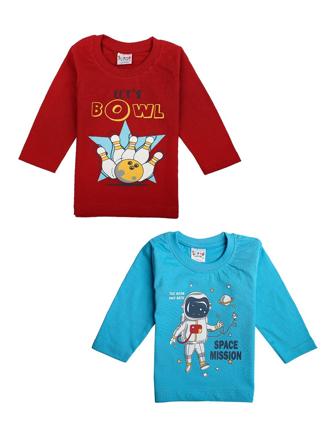 

V-Mart Boys Pack Of 2 Printed T-shirts, Red