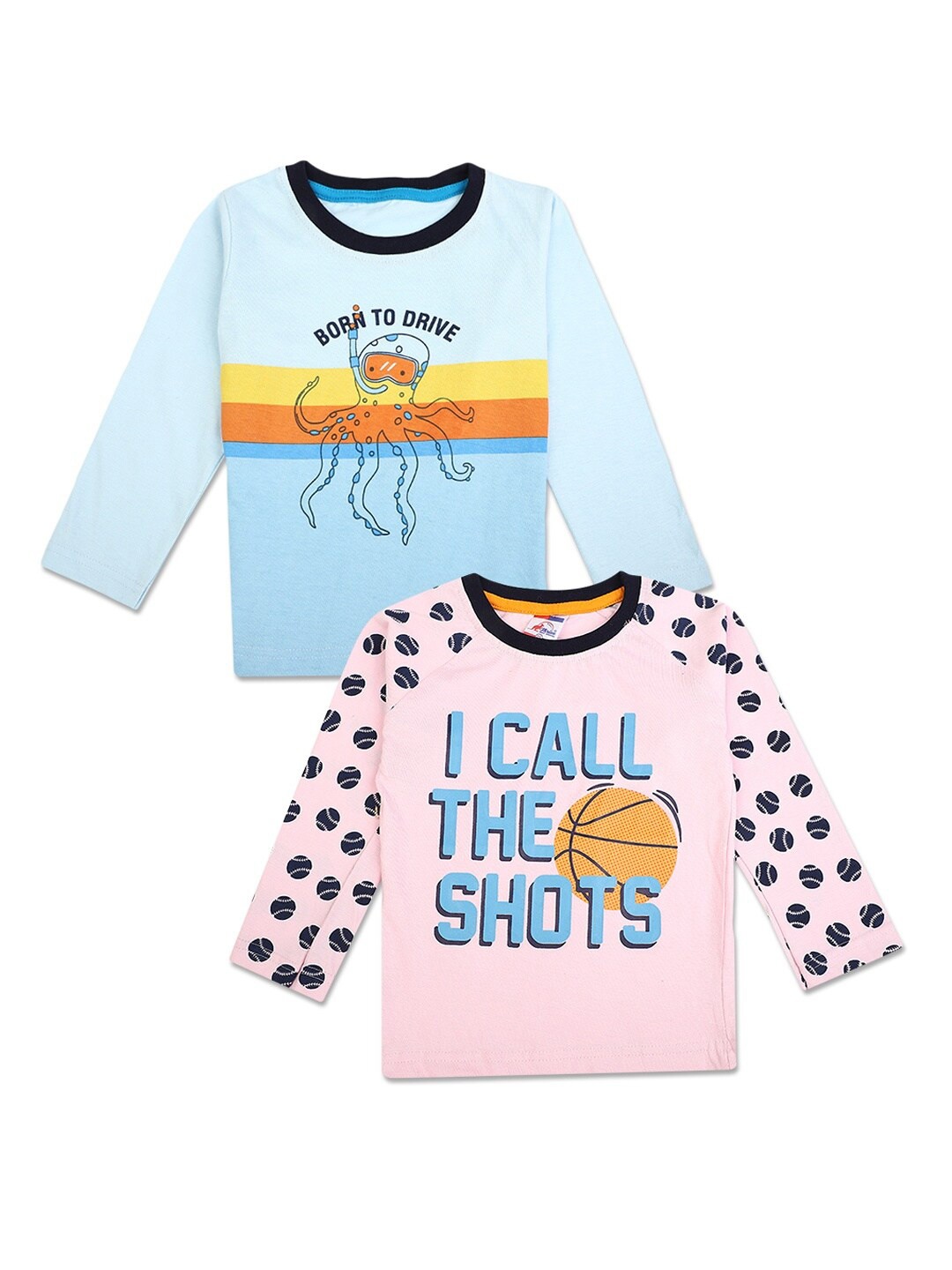 

V-Mart Boys Pack Of 2 Printed T-shirts, Blue