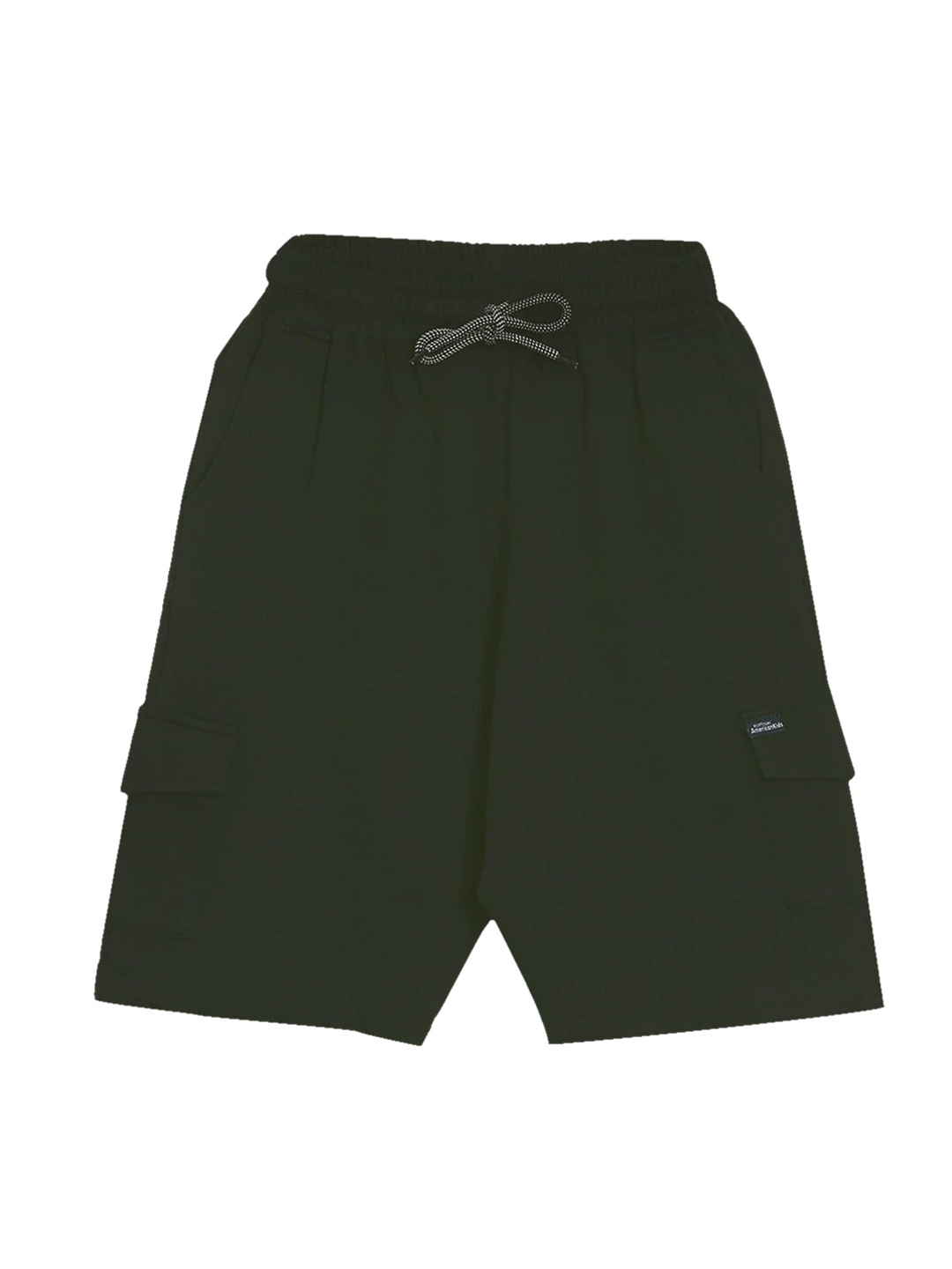 

American Kids Boys Olive Green Solid Cotton Shorts