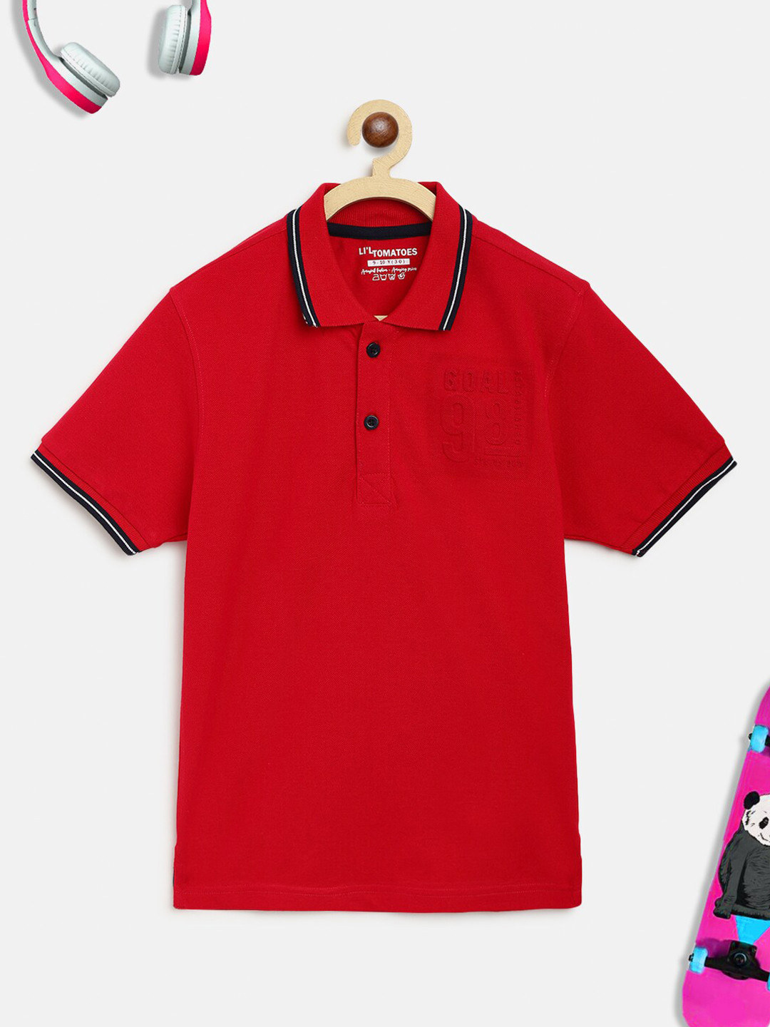 

Lil Tomatoes Boys Red Polo Collar T-shirt