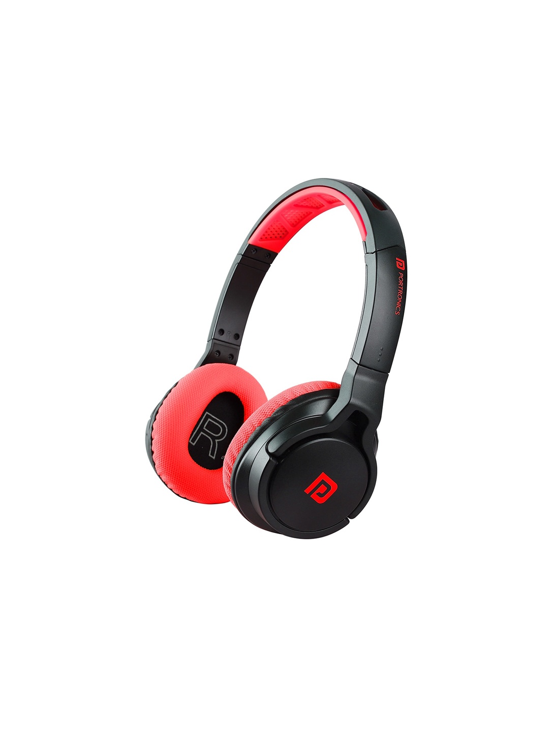 

Portronics Red & Black Solid Muffs M1 Wireless Bluetooth Over-Ear Headphone