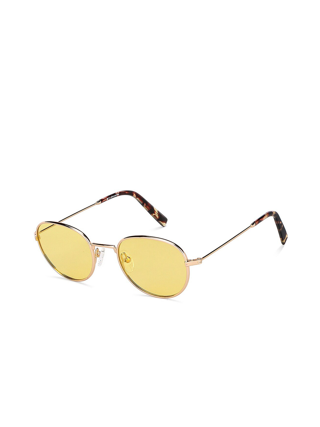 

John Jacobs Unisex Yellow Lens & Gold-Toned Oval Sunglasses with Polarised and UV Protected Lens