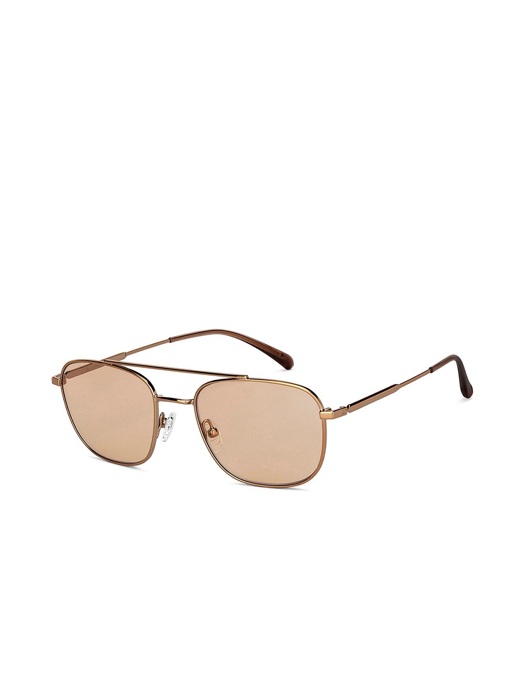 

John Jacobs Unisex Brown Lens & Gold-Toned Square Sunglasses with UV Protected Lens