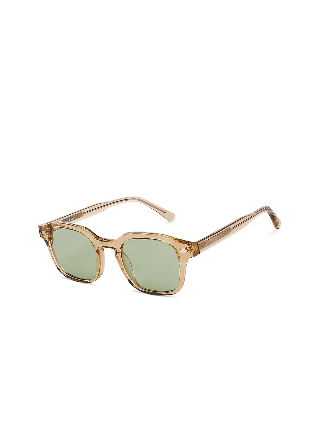 

John Jacobs Unisex Green Lens & Gold-Toned Full Rim Wayfarer Sunglasses138247