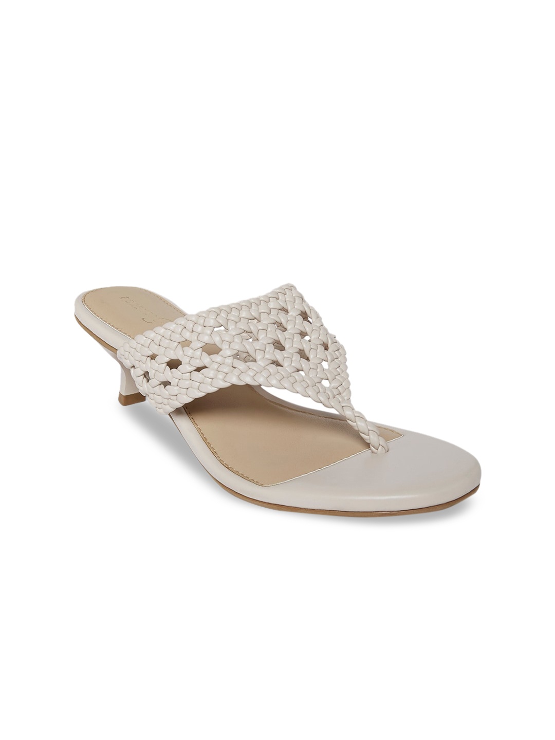 

Forever Glam by Pantaloons Off White Embellished Kitten Heels