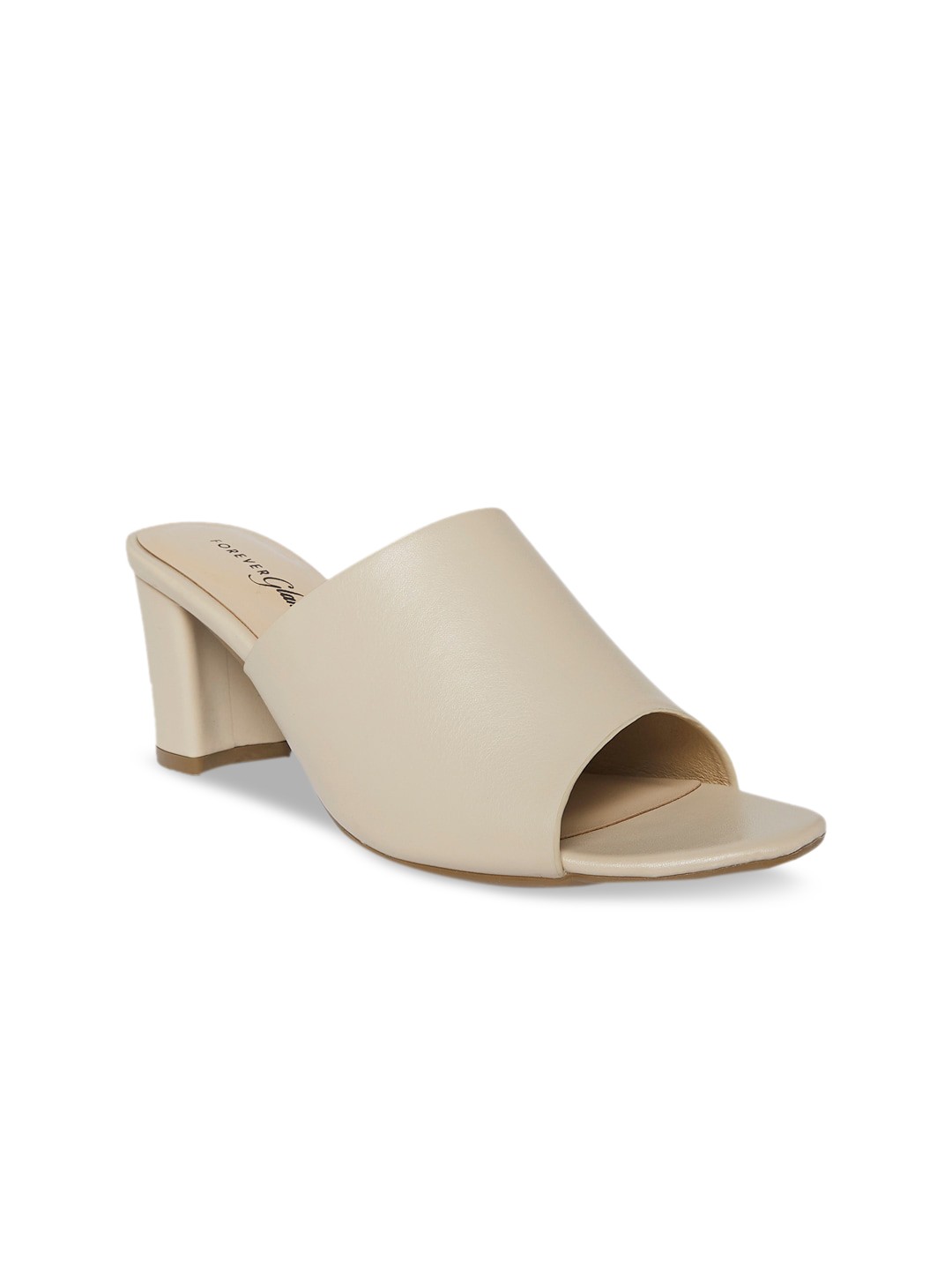

Forever Glam by Pantaloons Women Off White PU Block Mules
