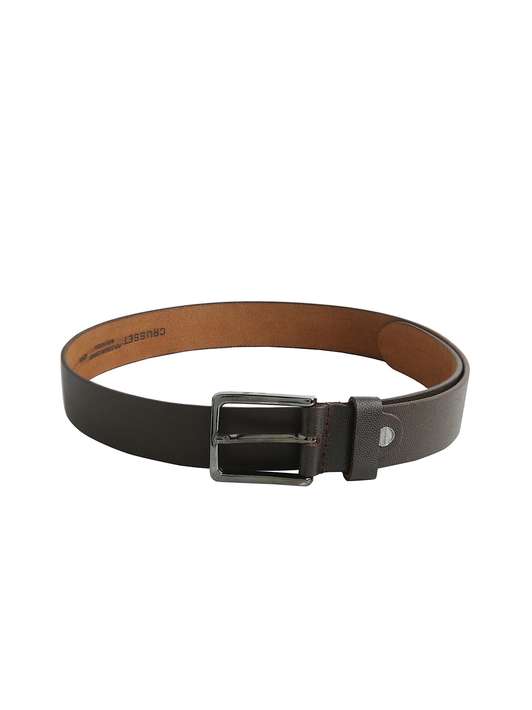 

CRUSSET Men Brown Leather Belt