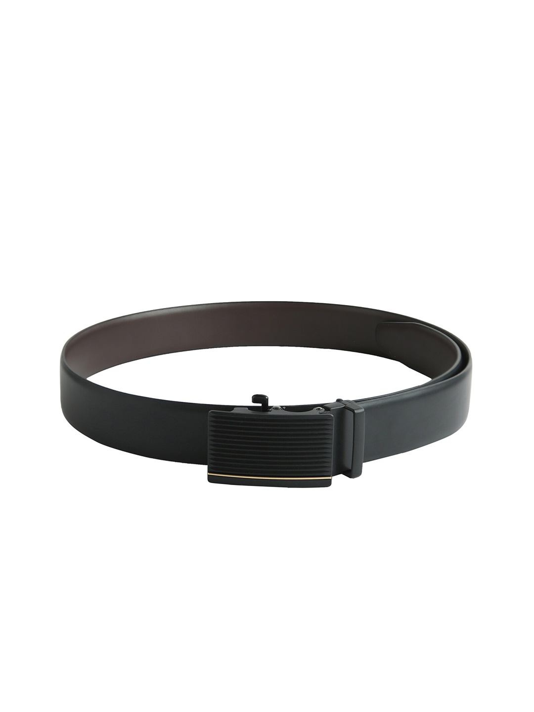 

CRUSSET Men Black Solid PU Slim Belt