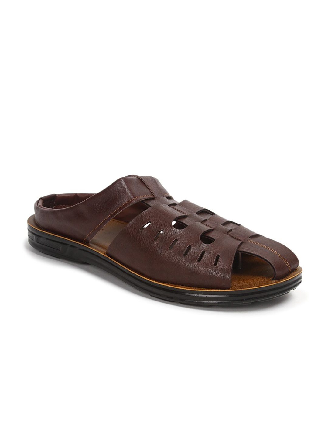 

Paragon Men Brown Solid Comfort Sandals