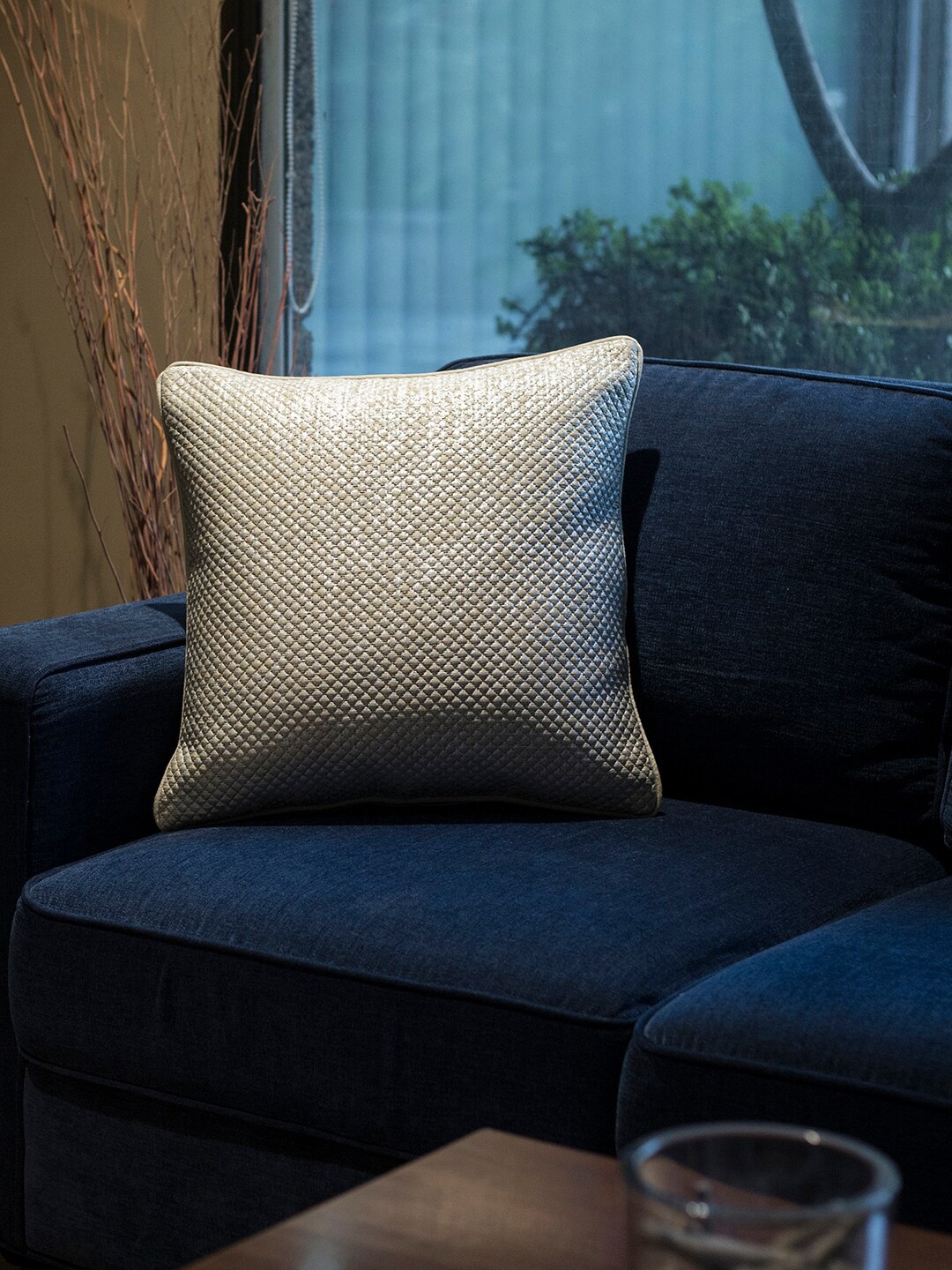 

MASPAR Beige Square Cushion Cover