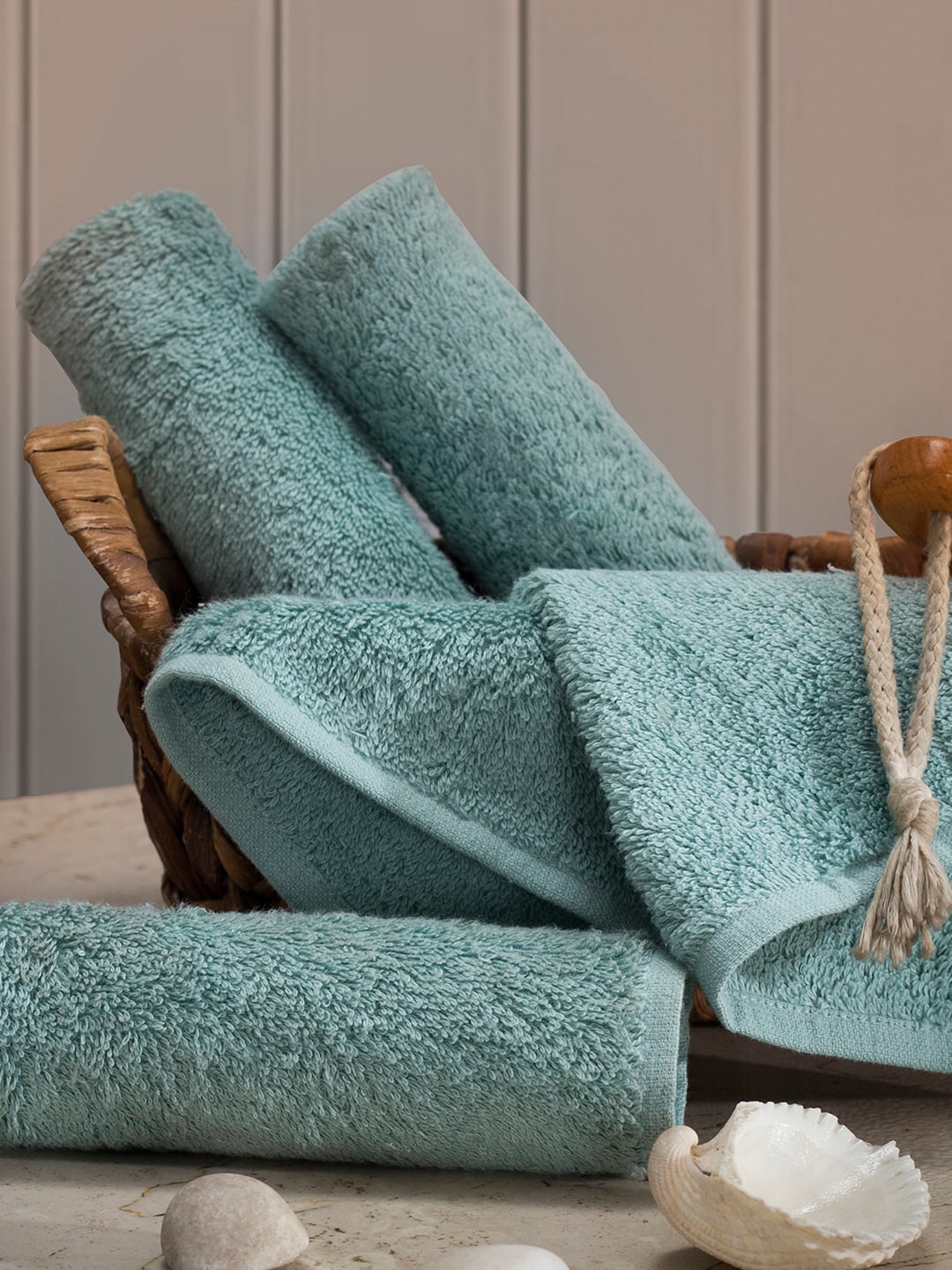 

MASPAR Blue Set of 4 550 GSM Cotton Face Towel Set