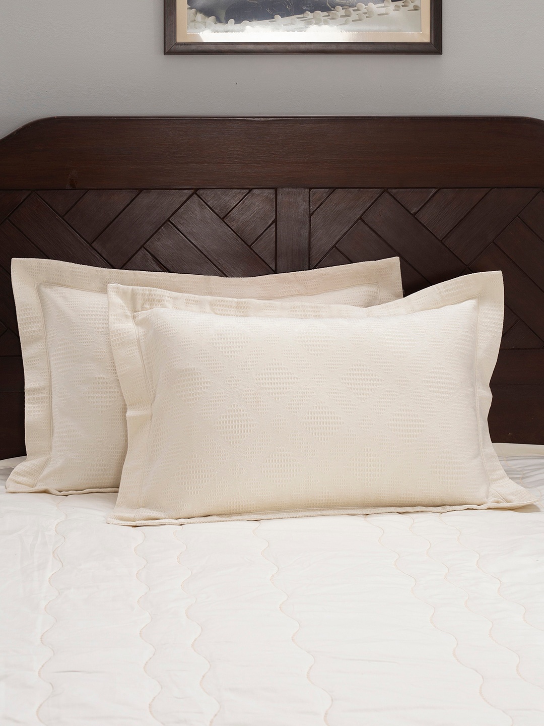 

MASPAR Set Of 2 Beige Solid Pure Cotton Pillow Covers