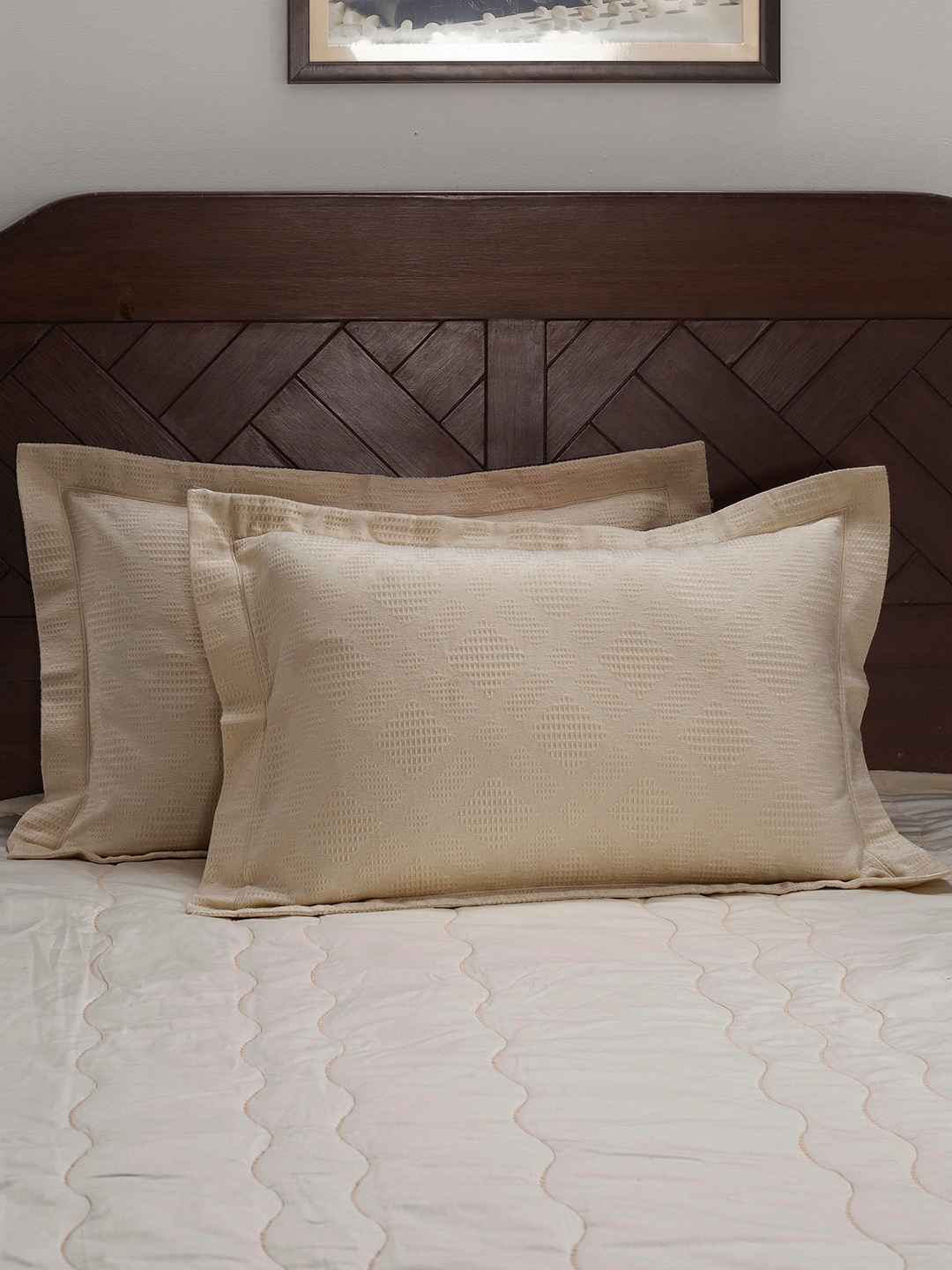 

MASPAR Set of 2 Pure Cotton Pillow Covers, Cream