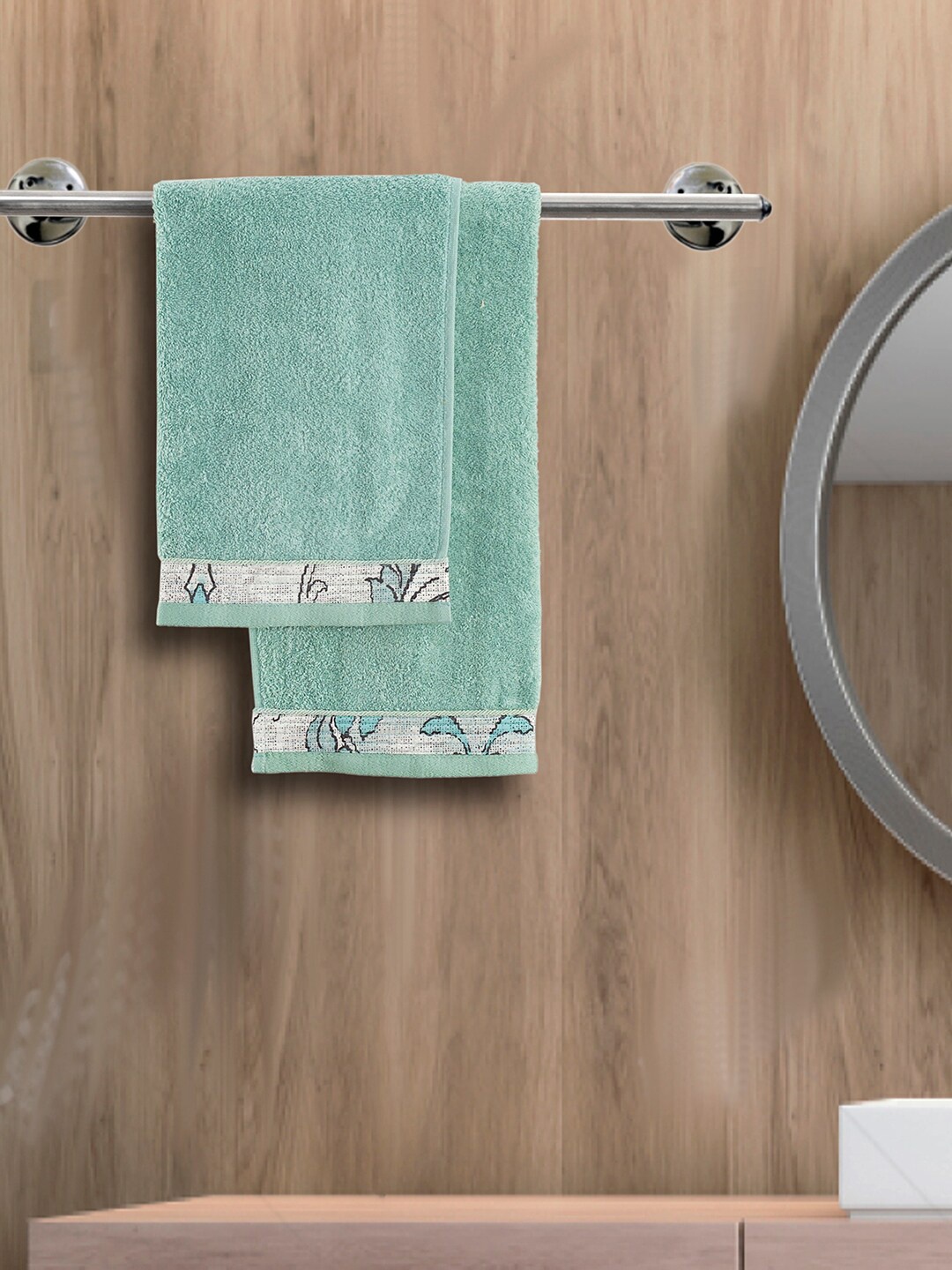 

MASPAR Blue Solid 550 GSM Set of 2 Cotton Hand Towel Set