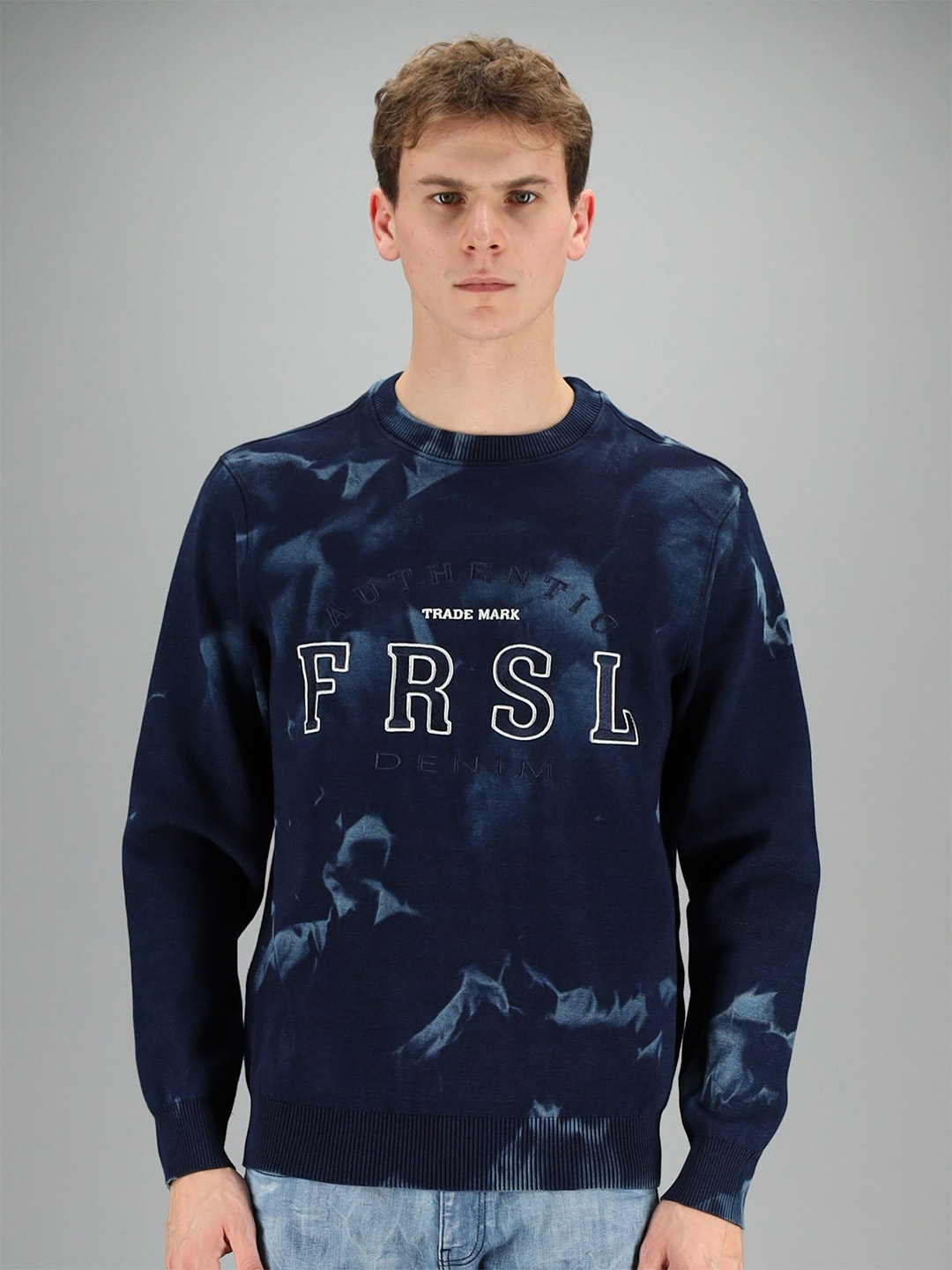 

FREESOUL Men Blue Printed Sweatshirt