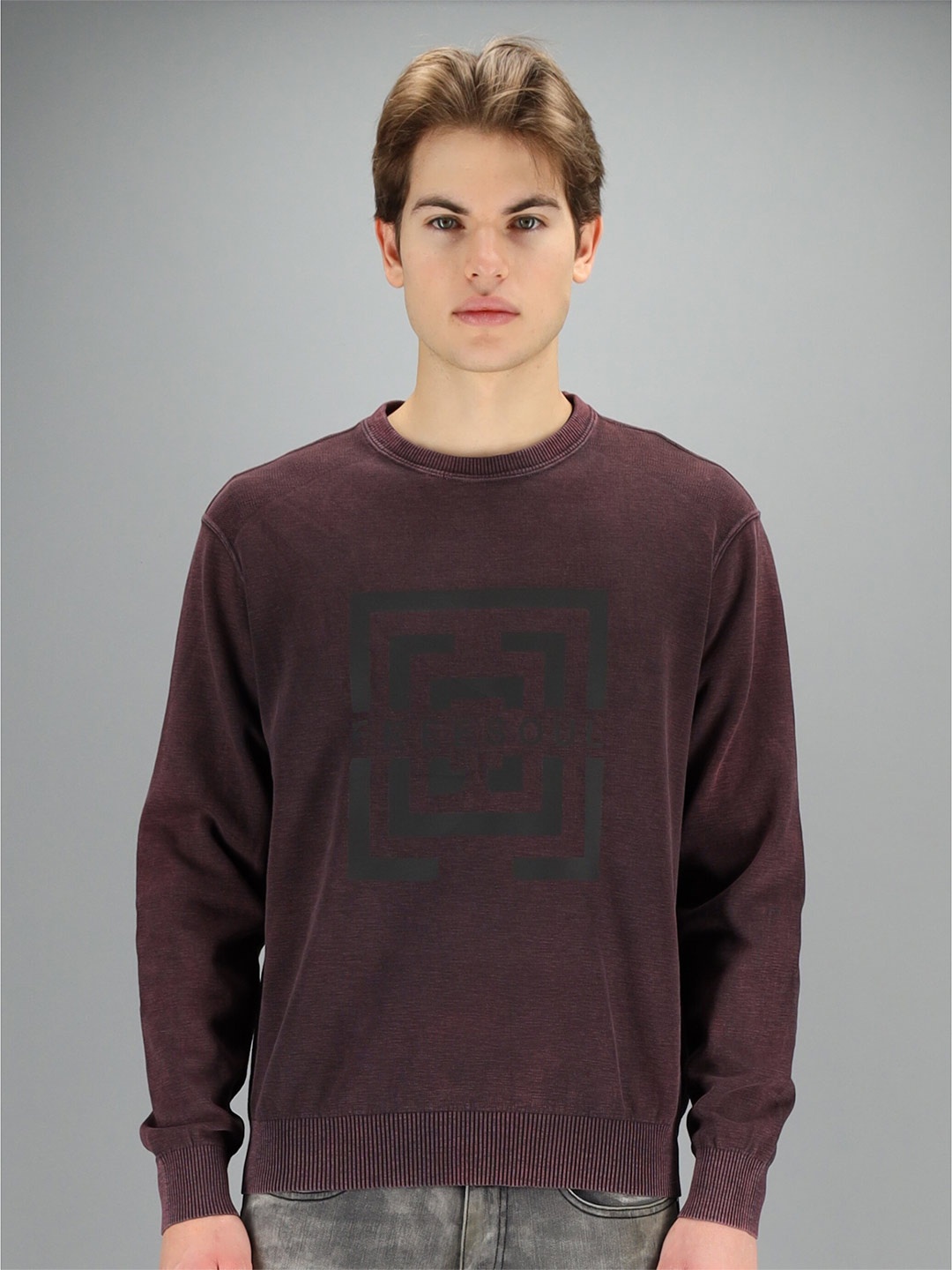 

FREESOUL Men Red Printed Sweatshirt