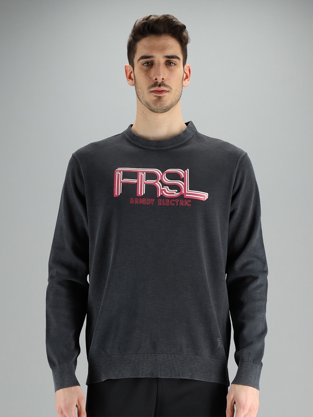 

FREESOUL Men Blue Printed Cotton Sweatshirt