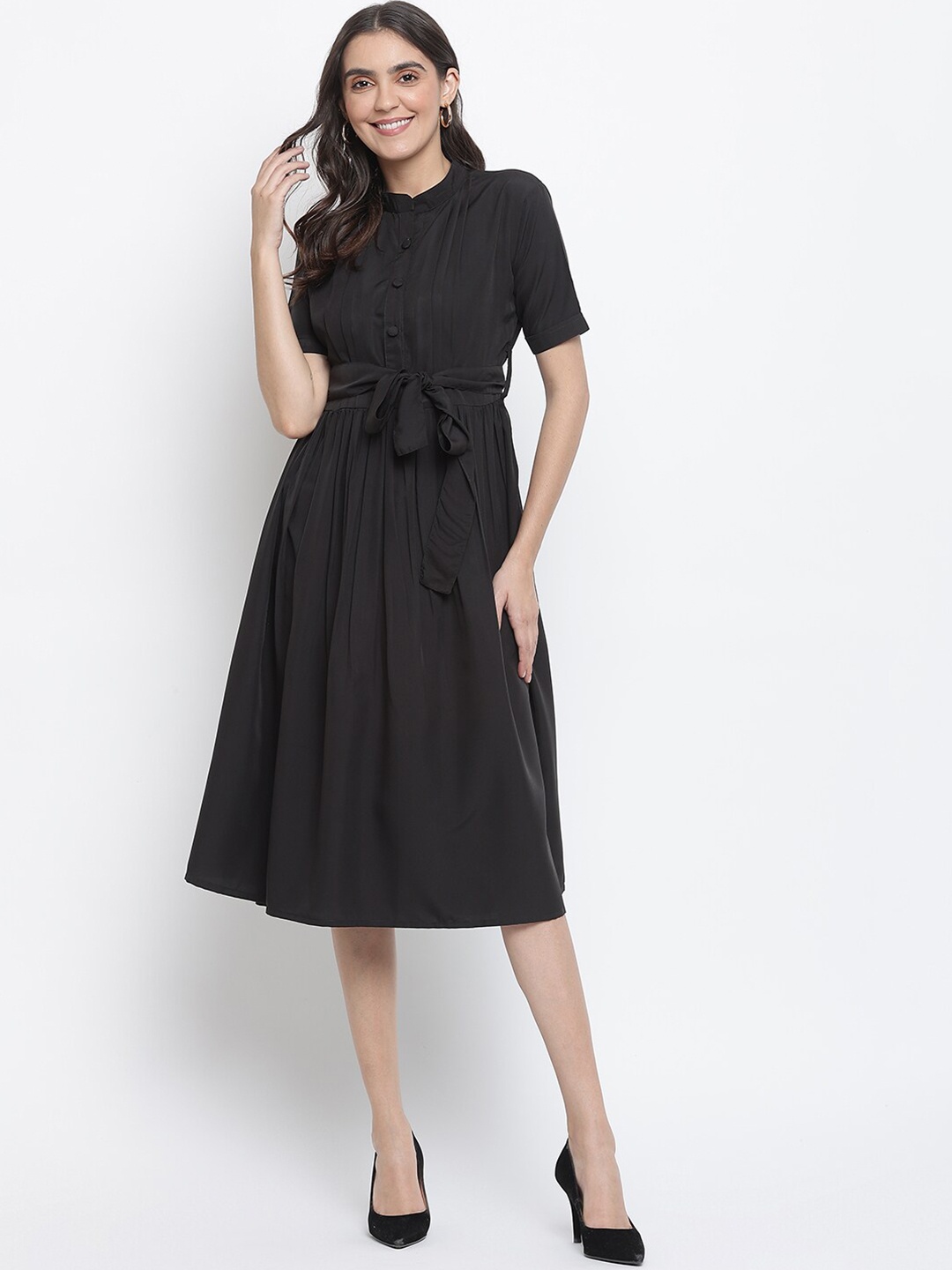 

Lagashi Black Midi Dress